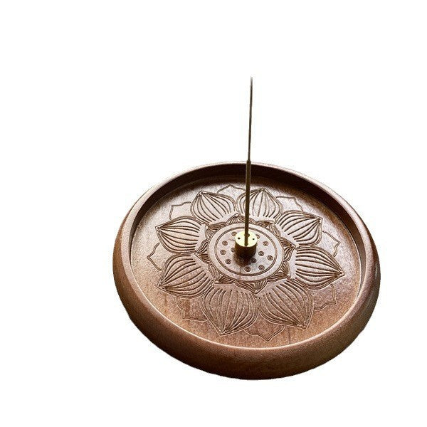 Zen Walnut Incense Burner Gift Set for Home Bedroom Living Room Study