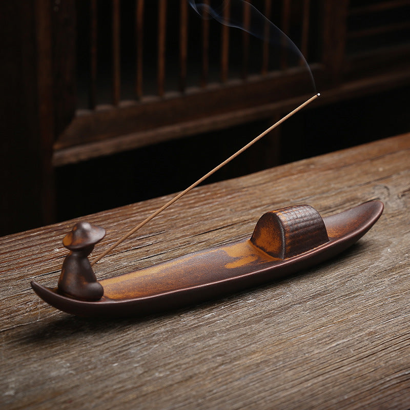 Zen Ceramic Mountain Incense Burner Backflow Holder Aromatherapy Decor