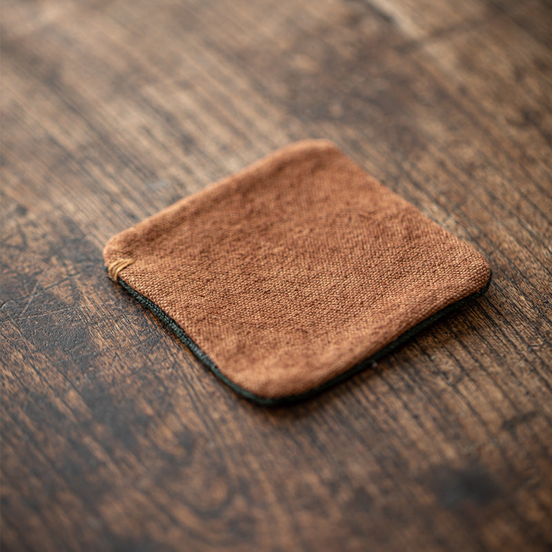 Zen Tea Cup Mat Plant Dyed Hand Stitched Heat Resistant Pad