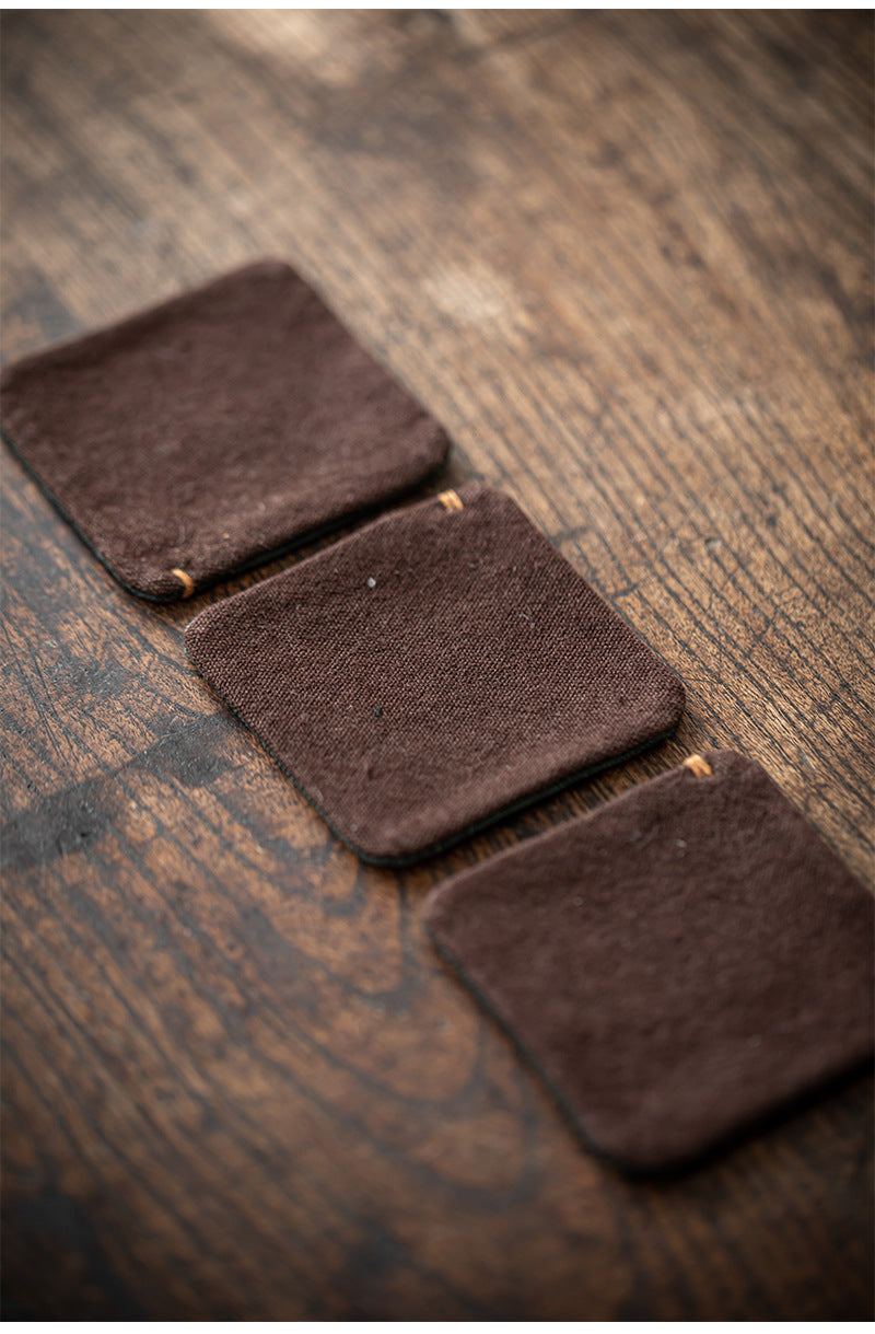 Zen Tea Cup Mat Plant Dyed Hand Stitched Heat Resistant Pad