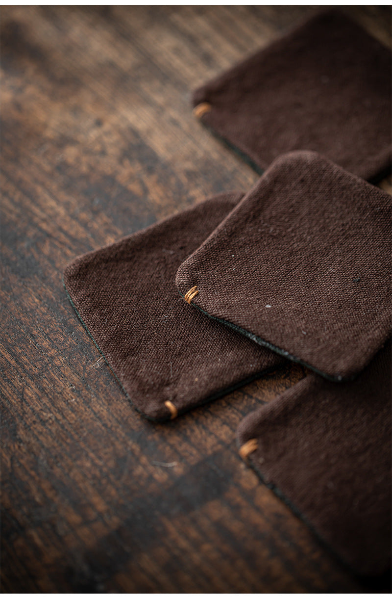 Zen Tea Cup Mat Plant Dyed Hand Stitched Heat Resistant Pad