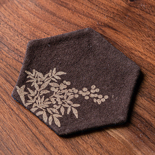 Hexagon Tea Cup Mat Zen Fabric Heat Resistant Pad