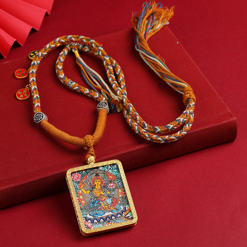 Tibetan-style necklace Thangka pendant