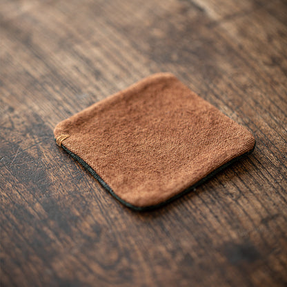 Zen Tea Cup Mat Plant Dyed Hand Stitched Heat Resistant Pad