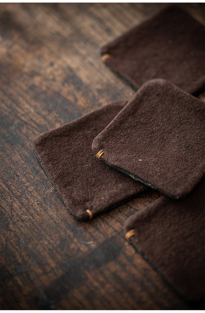 Zen Tea Cup Mat Plant Dyed Hand Stitched Heat Resistant Pad